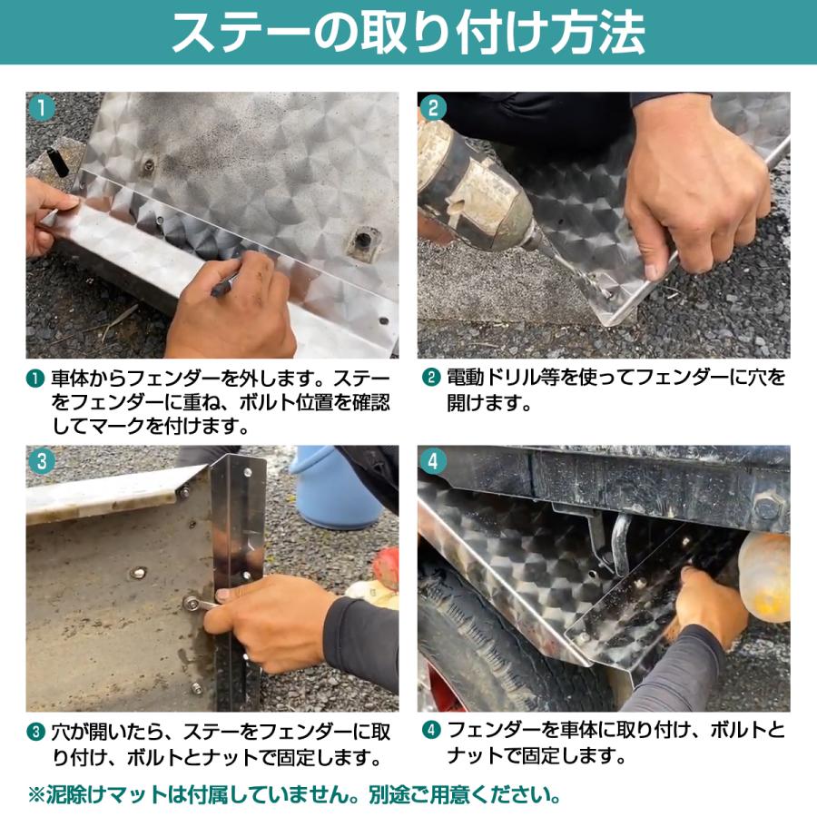ステンレス製 SUS304採用 泥除けステー180mm ウロコ 軽トラ ミニキャブ