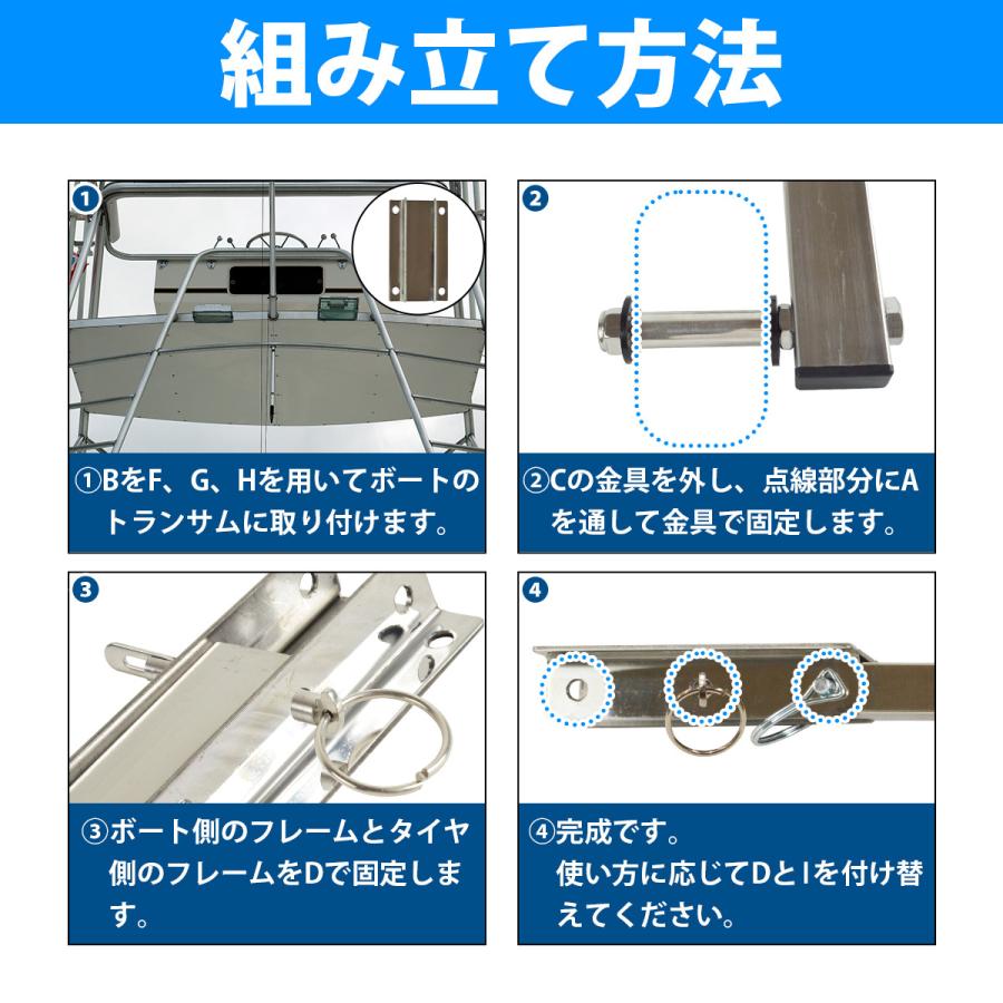 跳上式 ボート ドーリー ステンレス製 ノーパンクタイヤ 幅広80mm 直径