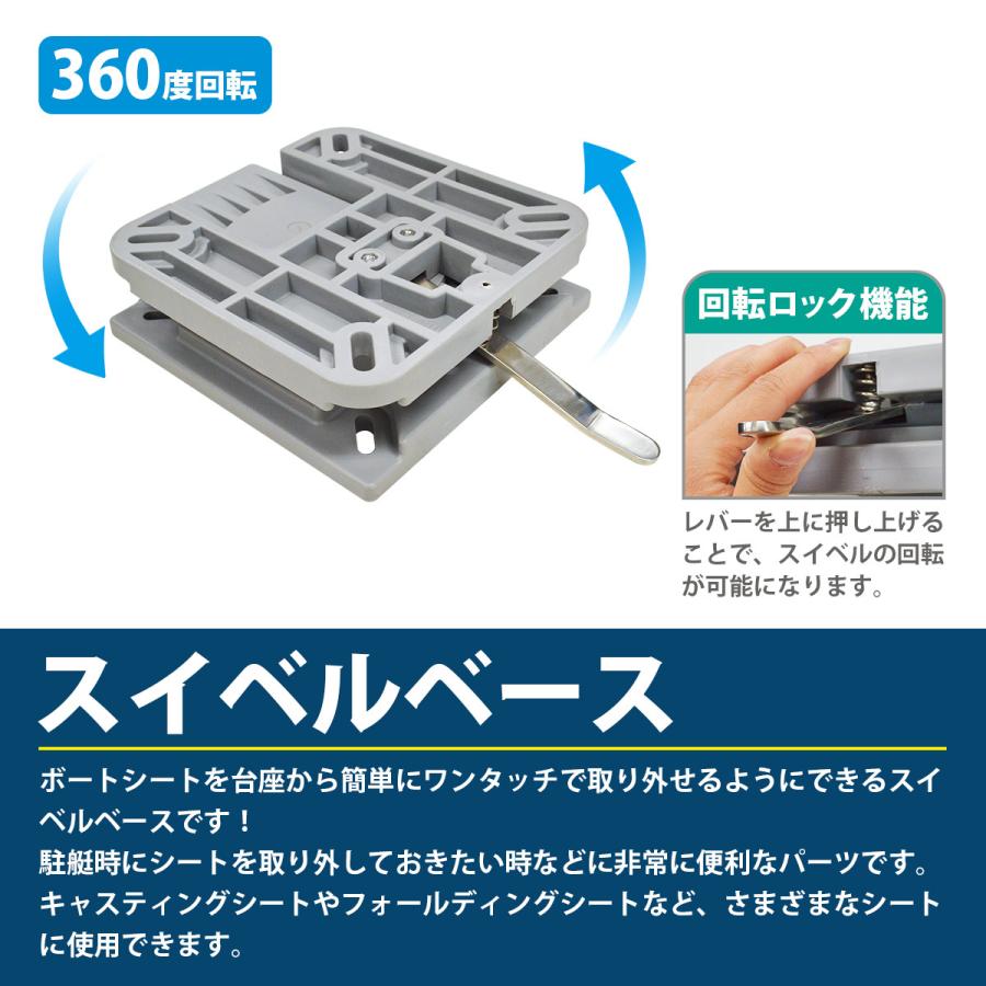ボートシート/取り外し可能360°回転スイベル　
2セット シートスイベル [ロック有] ボート シート用 シートが簡単にワンタッチ