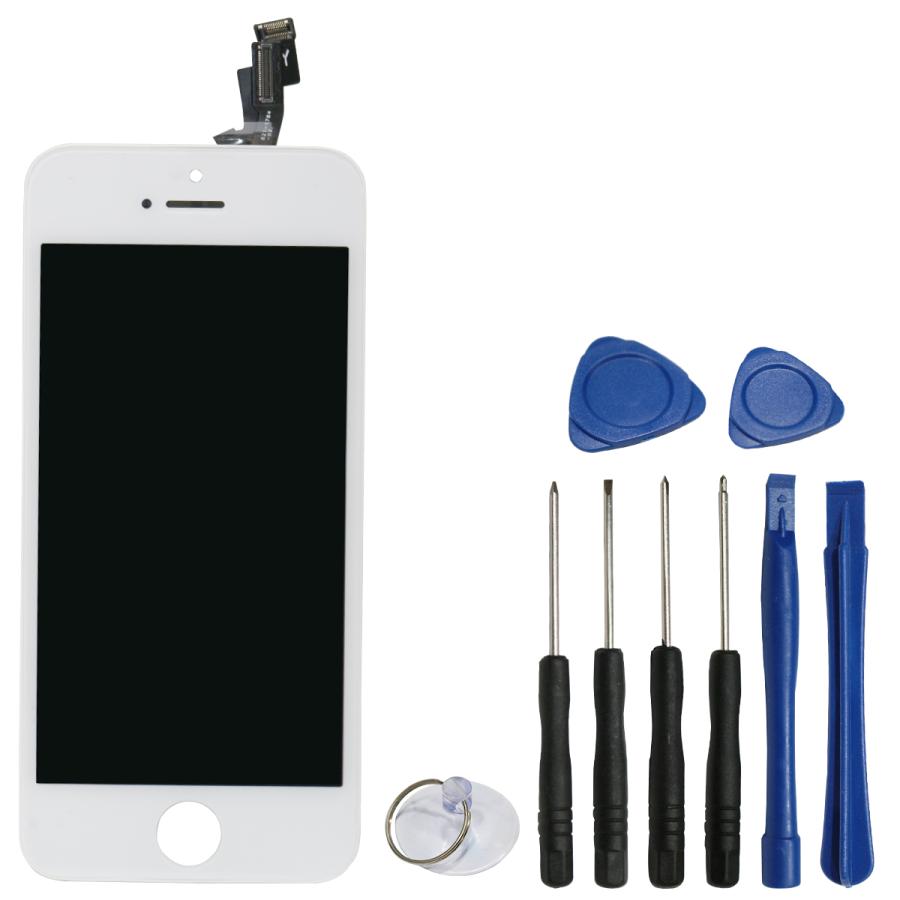 iPhoneSE互換用 液晶パネル 交換用 修理キット ホワイト/白 【iPhone