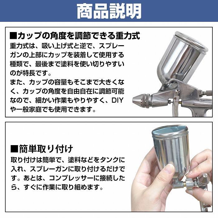 ウォーターセパレーター付』HVLP重力式スプレーガン 125cc 125ml 口径