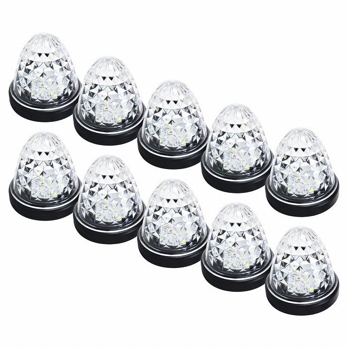 10個 24V』『青/ブルー』16発 LED サイドマーカー 山型 クリアレンズ