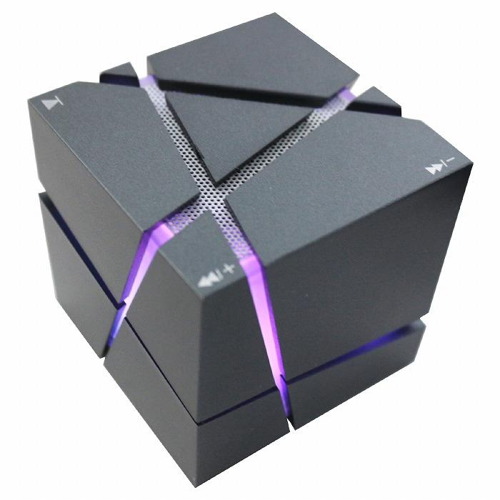 重低音 LEDライト搭載 Bluetooth スピーカー 黒 ワイヤレス 再生機