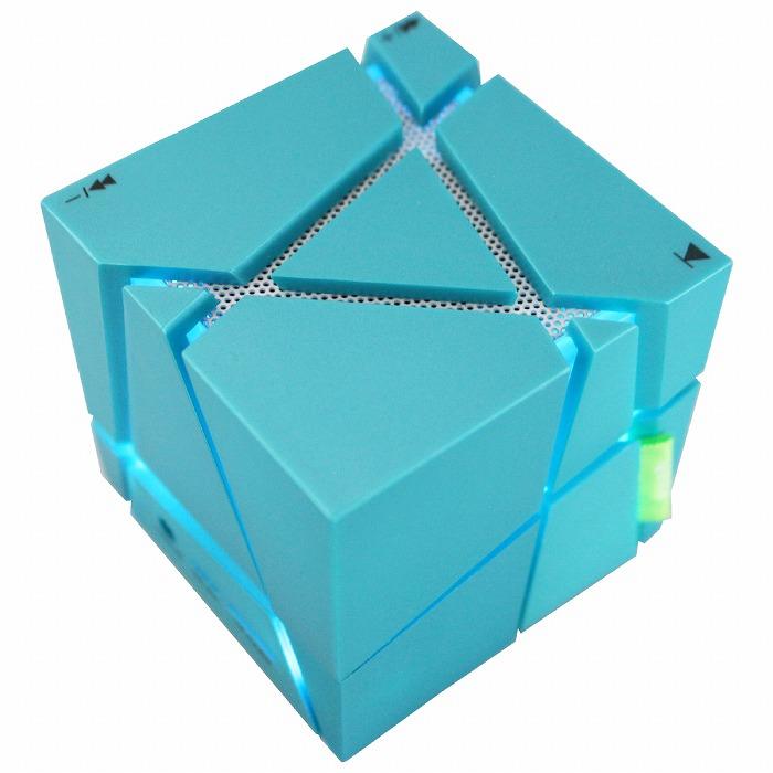 重低音 LEDライト搭載 Bluetooth スピーカー 水色 ワイヤレス 再生機