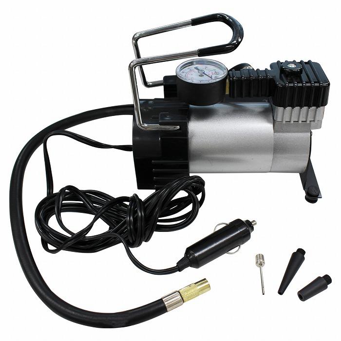12V エアサス用　AC400-KAIエアコンプレッサー ポータブルエアコンプレッサー 12V 空気入れ アタッチメント付き 電動