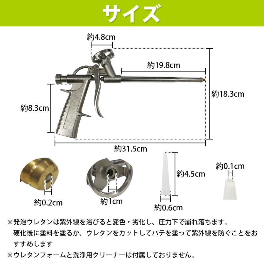 発砲ウレタンガン スプレー フォーム ガン ノズル 2.0mm 先端