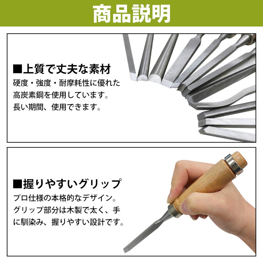 彫刻刀 12本セット』鑿 ノミ 木工 木彫り 木像 木槌 彫刻 削り 工具