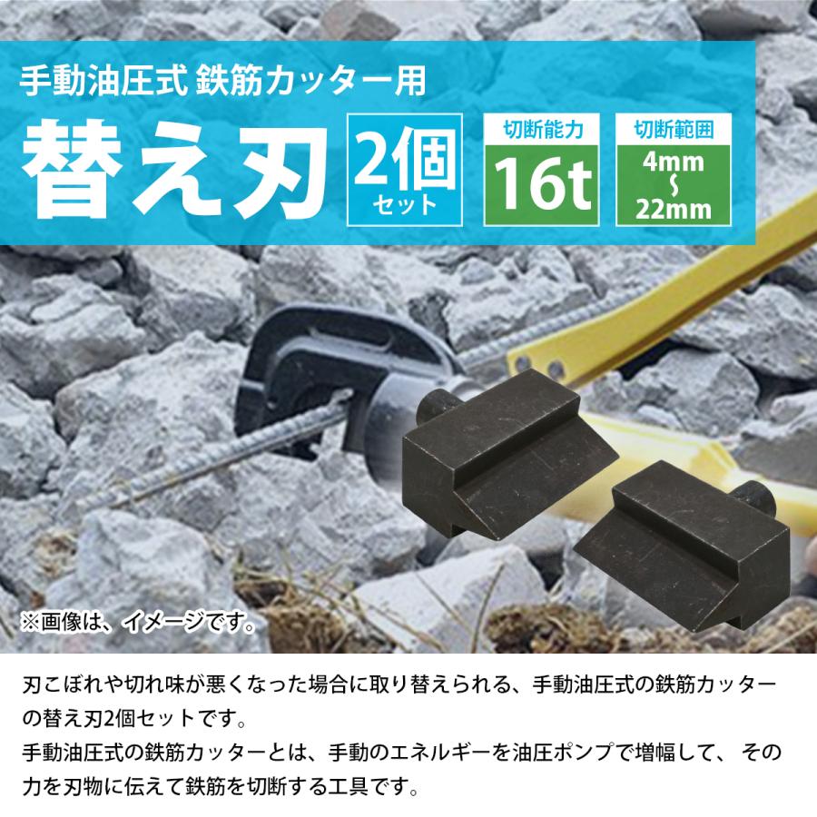 替刃 16t用』鉄筋カッター 手動 油圧式 替え刃 2個 16トン 切断能力 