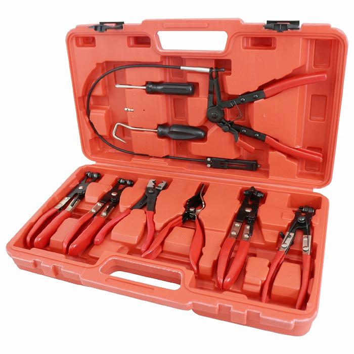9PCS ホースクリップ プライヤー ホース 脱着 交換 整備 取り外し
