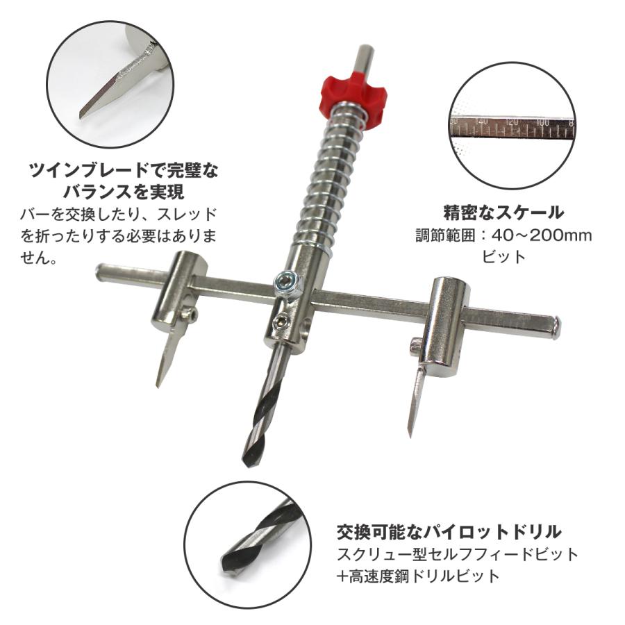 ダウンライト サークル カッター ホールソー セット 防塵 カバー付