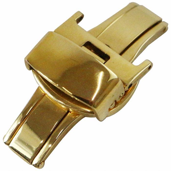 送料220円】『16mm』プッシュ式 Dバックル ゴールド/金 バネ棒/バネ棒