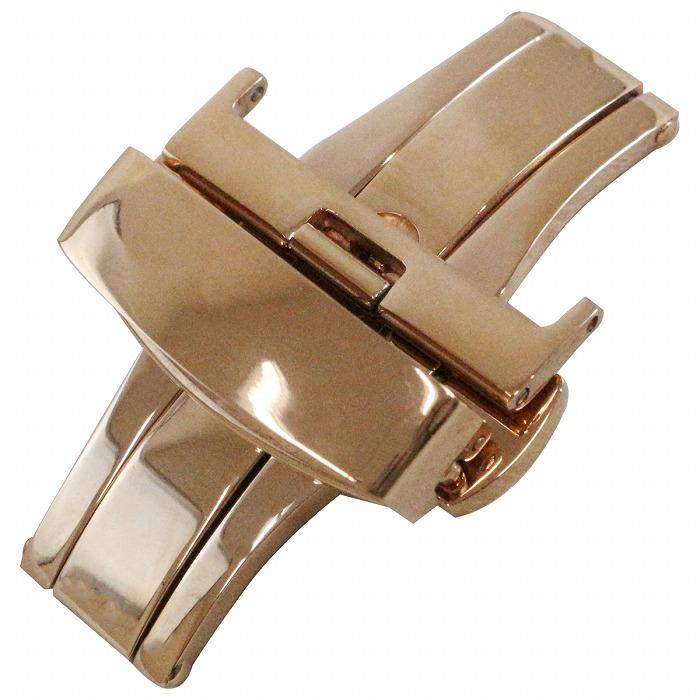 20mm】プッシュ式 Dバックル ローズゴールド/ピンクゴールド バネ棒