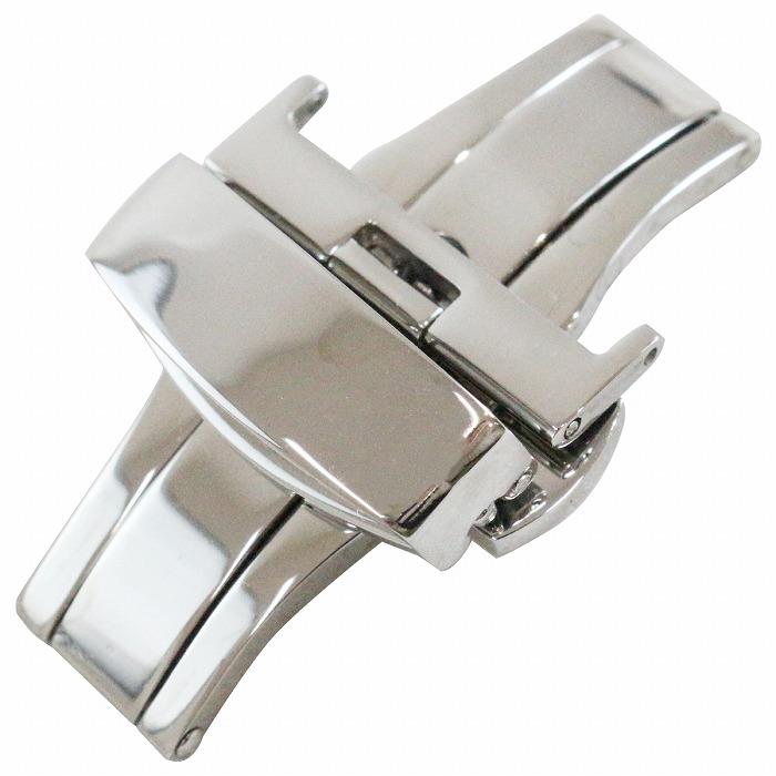 22mm】プッシュ式 Dバックル シルバー/銀 バネ棒/バネ棒外し 両開き