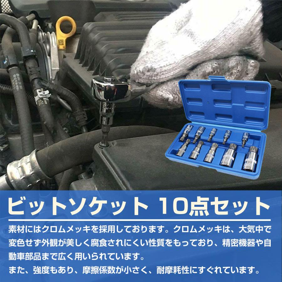 10本セット トリプルスクエア スプライン 12ポイント ソケット ビット