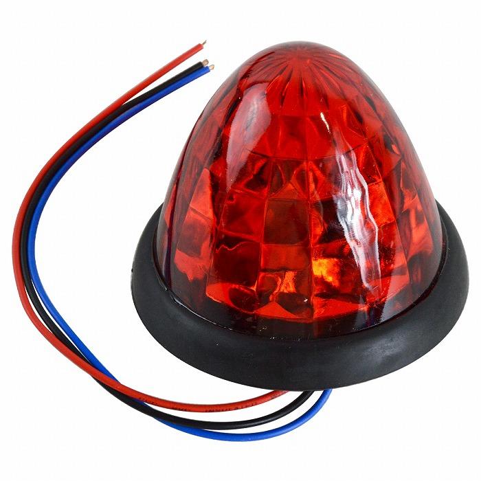 送料480円】『赤/レッド』1個 12V/24V 16発 LED サイドマーカー 明るさ