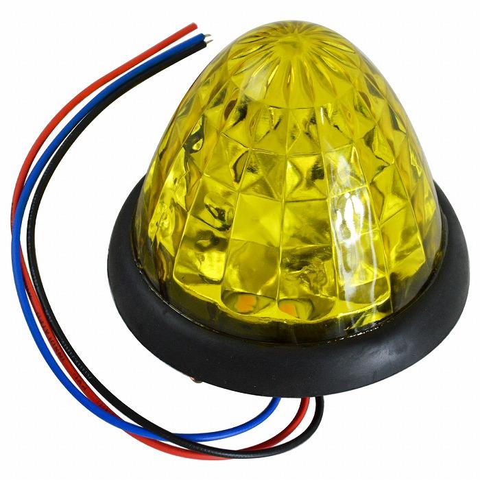 送料480円】『黄色/イエロー』1個 12V/24V 16発 LED サイドマーカー