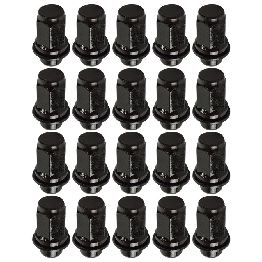 ギャルソン　DAD ホイールナット M12×P1.5 黒 20本 20個 『M12 P1.5 21HEX』『平面座 全長47mm 純正ホイール用』ホイール
