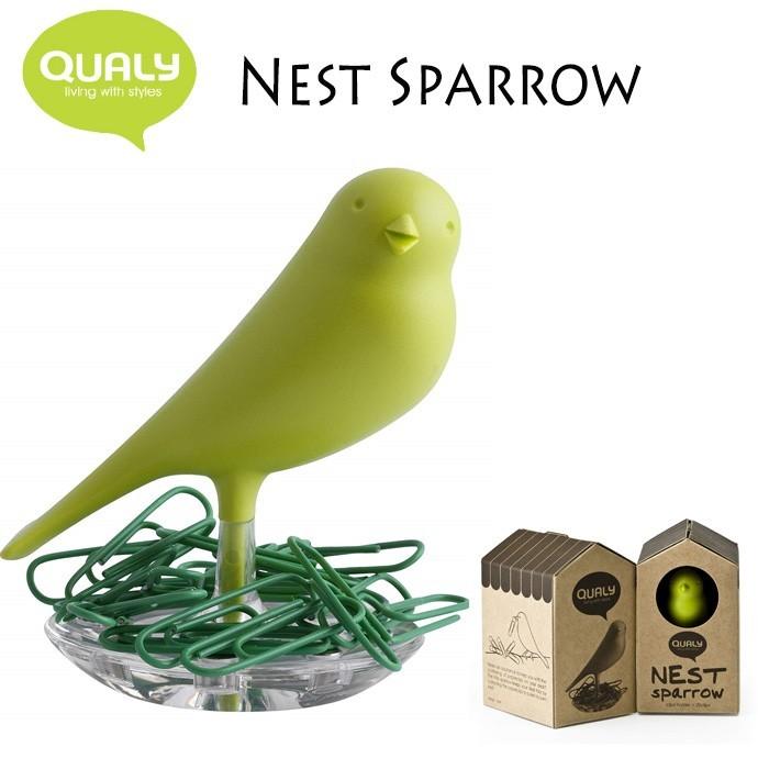 クオリー ネストスパロ グリーン おしゃれ クリップホルダー 文具 小鳥 Qualy Nest Sparrow Ql g こだわり雑貨 あとりえおるおる 通販 Yahoo ショッピング