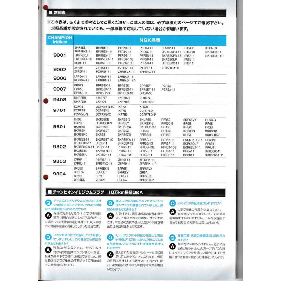 Champion Auto Parts チャンピオン スパークプラグ イリジウムプラグ