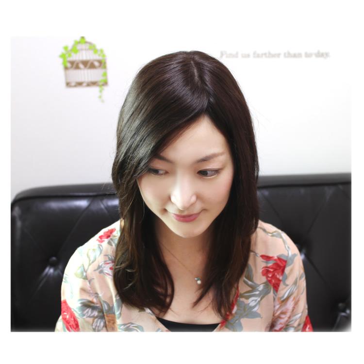 ヘアピース【ふんわり髪リアルスキン・L】人毛100％ つむじ付き 部分ウィッグ 医療用ウィッグ_4