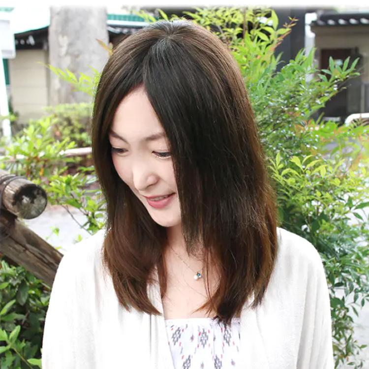 ヘアピース【ふんわり髪リアルスキン・S】人毛100％ つむじ付き 部分ウィッグ 医療用ウィッグ_2