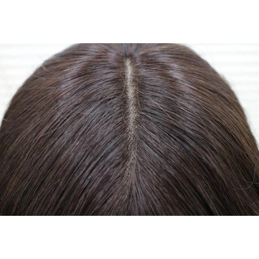 ヘアピース【ふんわり髪リアルスキン・S】人毛100％ つむじ付き 部分ウィッグ 医療用ウィッグ_9