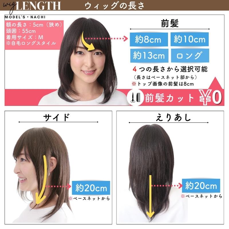 清楚系セミディ 医療用ウィッグ 人毛 フルウィッグ ミディアム
