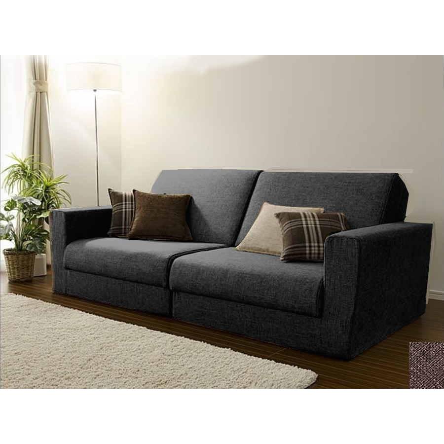 送料無料 カード 前払限定2 ワイドソファベッド 和楽の千鳥２ｐダリアンブラック 日本製 背を伸ばすだけでベッドやプレイマットに早代わり 安心の日本製 日本製