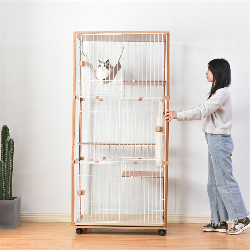 猫 ケージ キャットケージ 木製 キャスター付 猫ゲージ 大型 多頭飼い ネコドア キャットハウス 1段2段3段可能 留守番 ケージ キャットケージ 木製 キャスター付 猫ゲージ 大型 多頭飼い ネコドア キャットハウス 1段2段3段可能 留守番