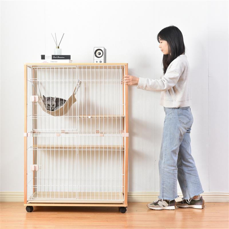 猫 ケージ キャットケージ 木製 キャスター付 猫ゲージ 大型 多頭飼い ネコドア キャットハウス 1段2段3段可能 留守番 ケージ キャットケージ 木製 キャスター付 猫ゲージ 大型 多頭飼い ネコドア キャットハウス 1段2段3段可能 留守番