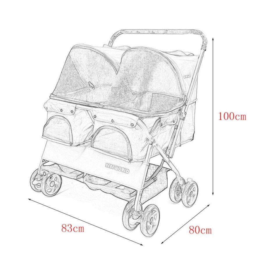 ペットスポーツカー4匹の犬/猫ダブル寝台ペットカートフロントホイール360度回転ペットトラベルベビーカー。 犬用カート 