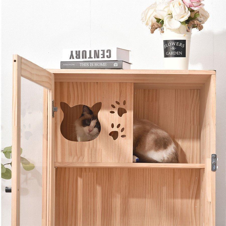 猫 ケージ キャットケージ 3段 木製フレーム 広々 大型 猫ゲージ 高おしゃれ キャットハウス ネコ ハウス 多段 留守番 保護 脱走防止 脱走防止 多頭飼い ペット用品、生き物 猫用品 P1445427375(12675円)