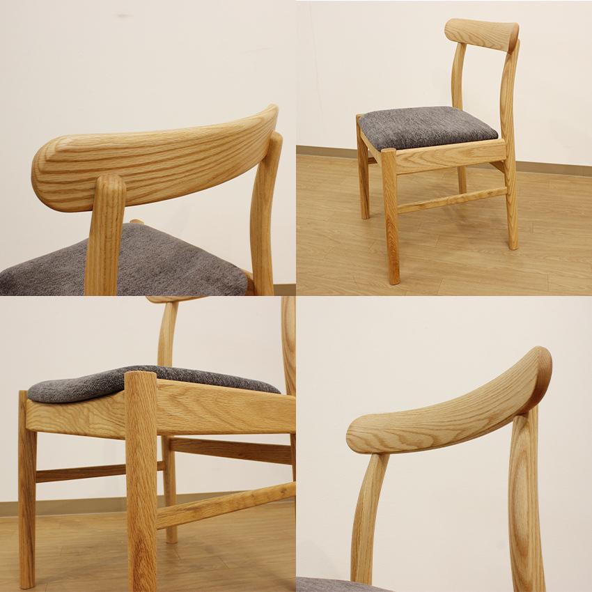 オーク材無垢 高級ダイニングチェア（アームレスチェア） : エープラス