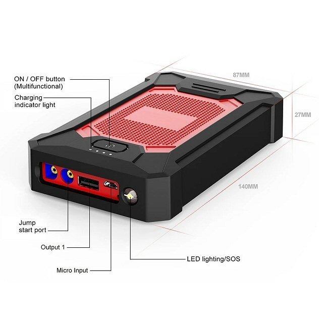 12V ジャンプスターター エンジンスターター 10000mAhポータブル充電器 ジャンプスターター エンジンスターター 10000mAh モバイル バッテリー