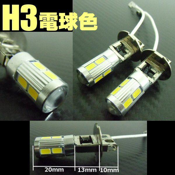 24V・12V兼用/H3型プロジェクター搭載/電球色暖色SMDLEDフォグランプ/2個セット |  | 02