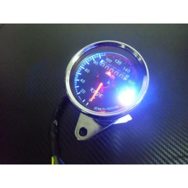 超美麗フルLED仕様！機械式汎用バイクスピードメーター/φ60mm160km
