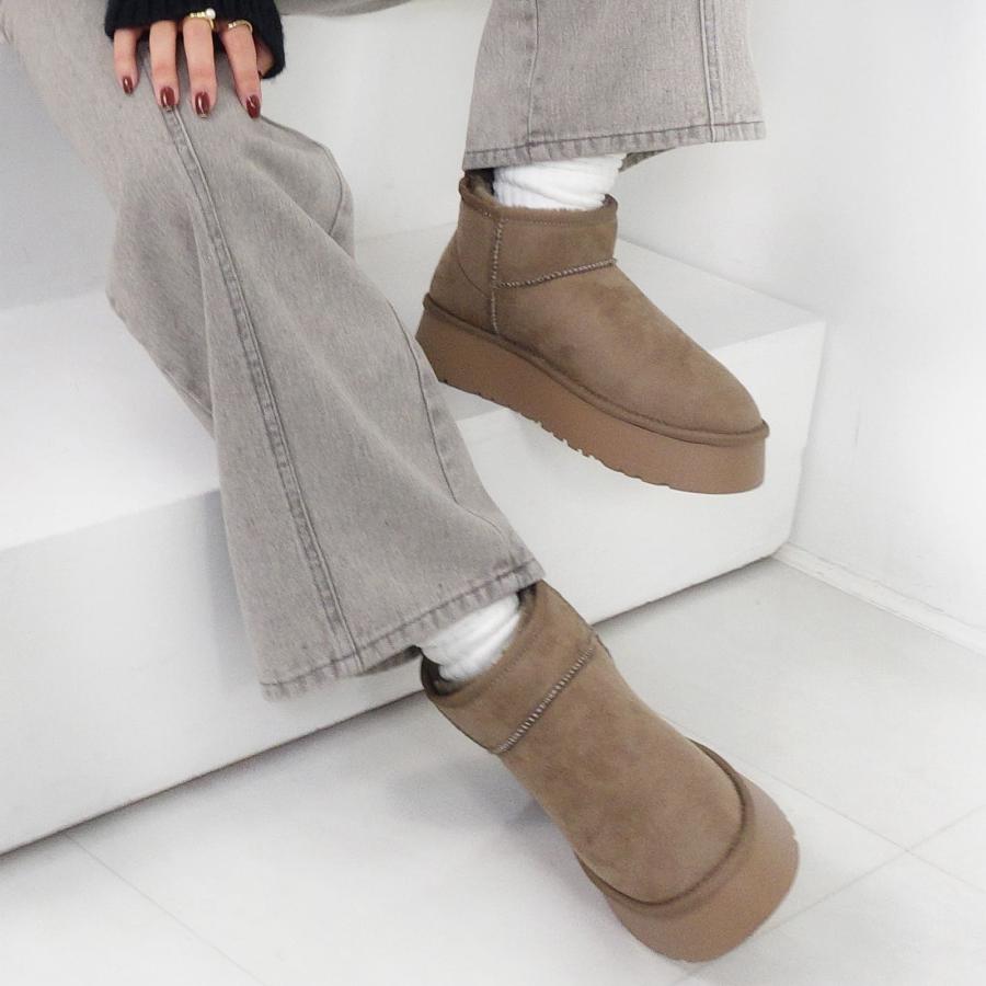 【30%OFFクーポン対象】ムートン 厚底 ショート ブーツ ムートンブーツ ショートブーツ レディース | Scramble | 16