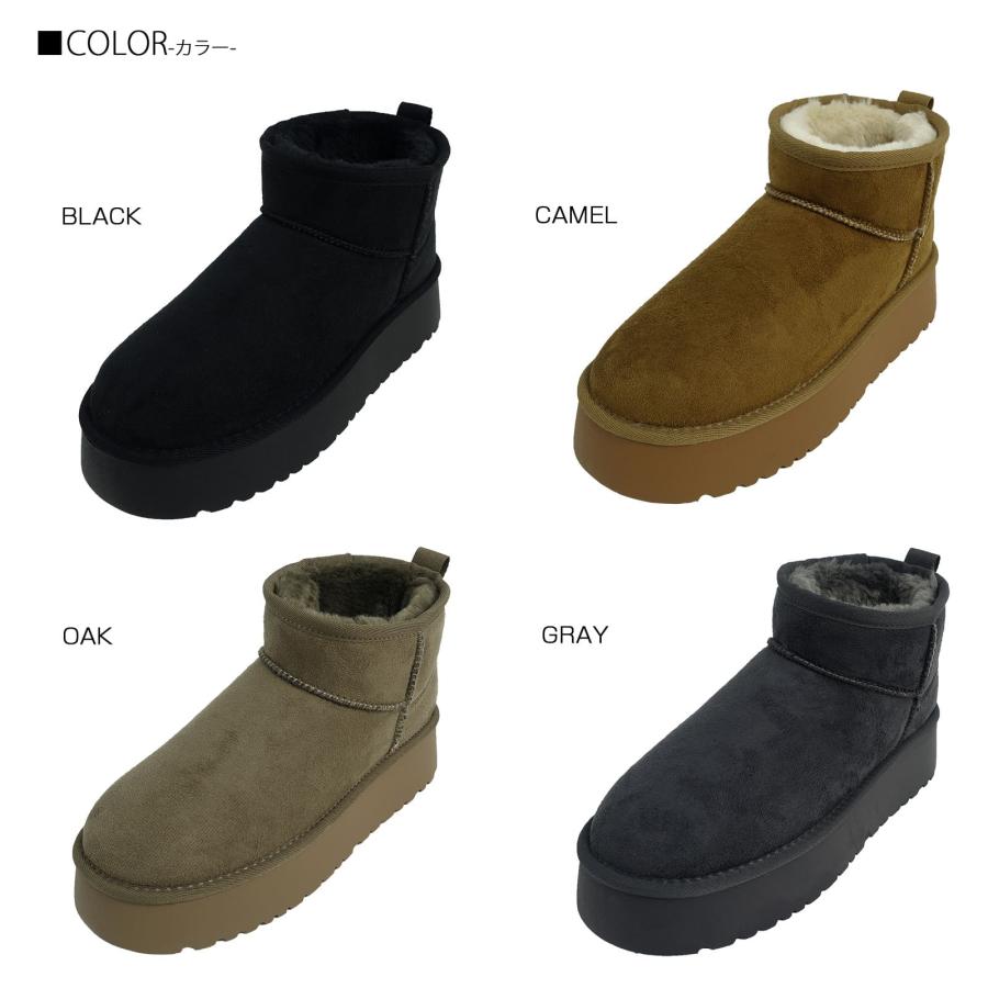 【30%OFFクーポン対象】ムートン 厚底 ショート ブーツ ムートンブーツ ショートブーツ レディース | Scramble | 22