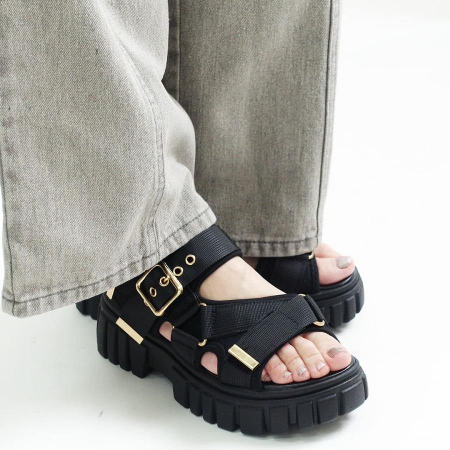 新品　DSQUARED2 厚底ソール ブラック ストラップ スポーツサンダル ルームナイン ROOM9 厚底ソール ストラップ ダッド サンダル