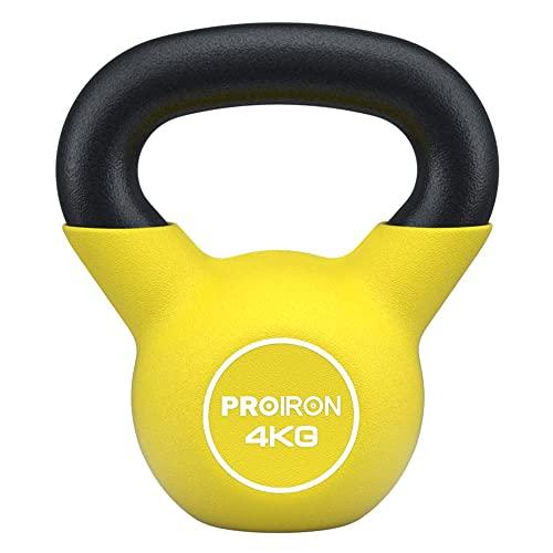 PROIRON ケトルベル 4kg 一体型鋳鉄 ジムや自宅に最適 3年