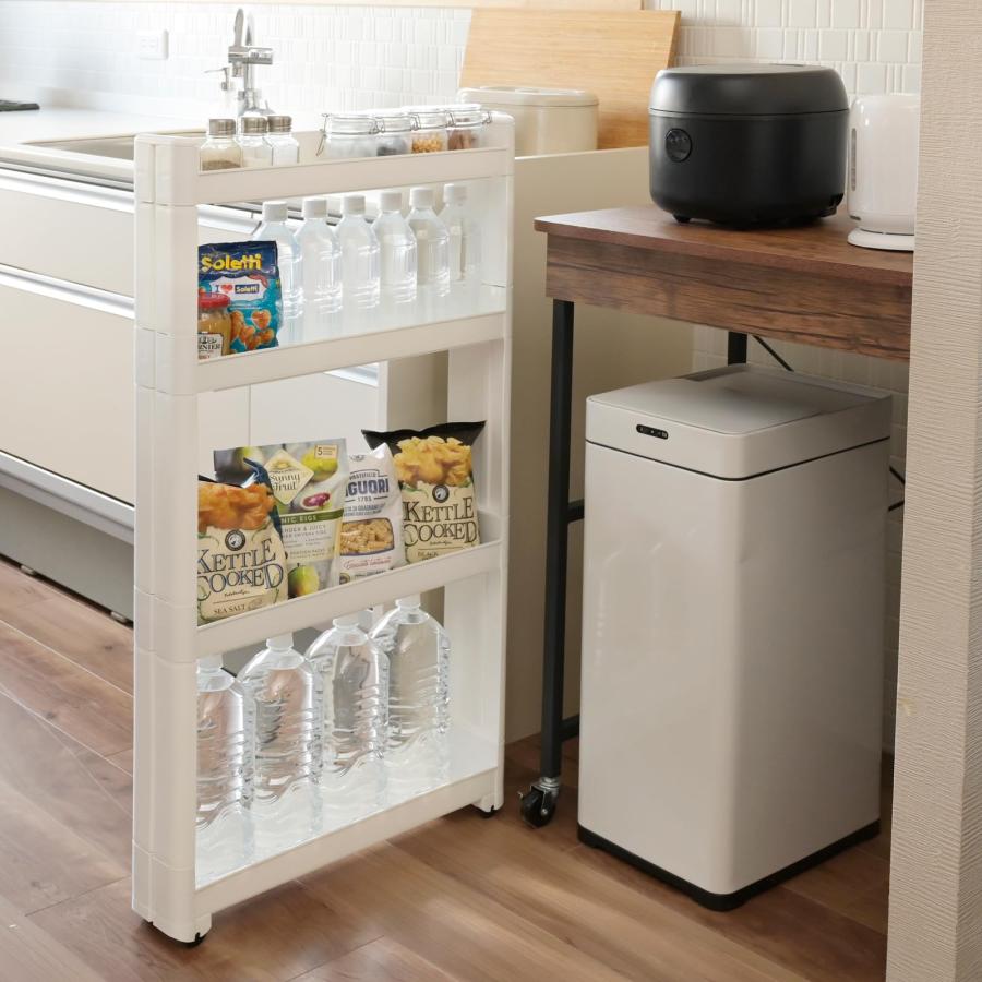 山善] ワゴン キャスター付き スリム 隙間収納 スマートワゴン トール