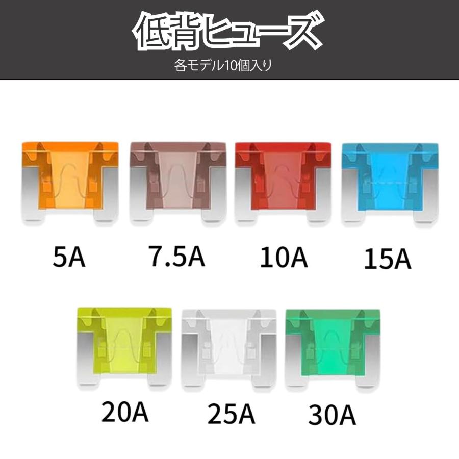 まなちゃん　ブレードミニ7.5A 2個10A 12個　合計14個 DEVENTORZ 低背ヒューズ ミニ平型ヒューズ 車ブレードヒューズ 70個