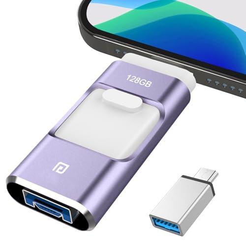 2024年登場 専用アプリ不要4in1 iPhone対応 USBメモリ 128GB 高速