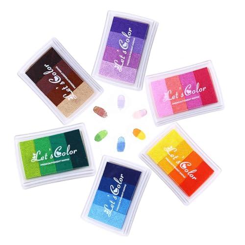 サムコス スタンプ台 6個セット カラフル インク DIY ハンドメイド