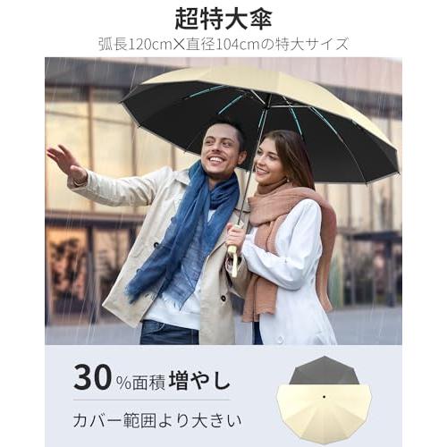 折りたたみ傘 2025新登場 超大12本骨・逆折り式・反射テープ付き