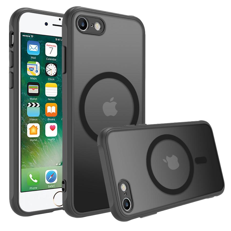 iphone se3 ケース se se2 スマホカバー マット半透明 マグネット搭載