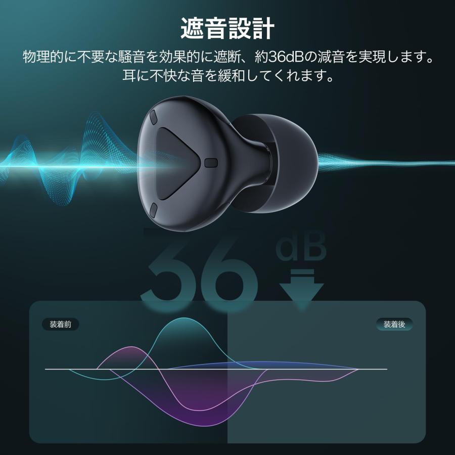 2024新型 耳栓耳栓 睡眠用 完全遮音 36db低減 快眠 安眠 騒音対策