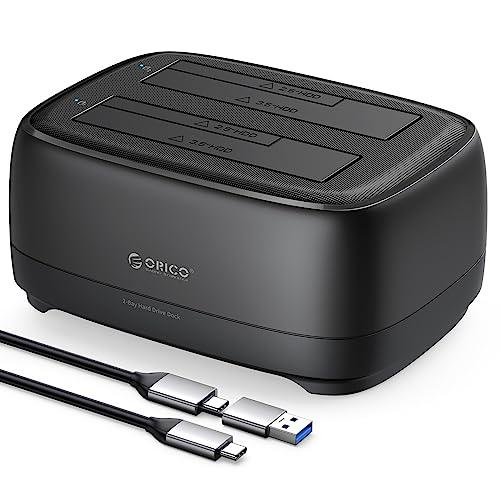 ORICO HDDスタンド 2台搭載 USB 3.2 Gen1 ハードディスクケース 2.5