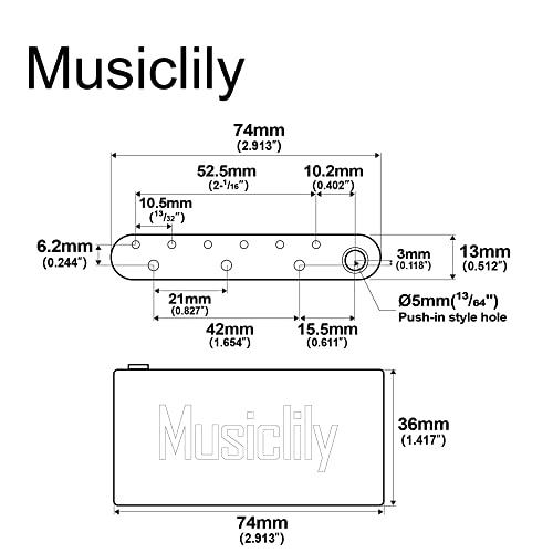 Musiclily Ultraブラス製36mmトレモロブロック10.5mm弦ピッチ