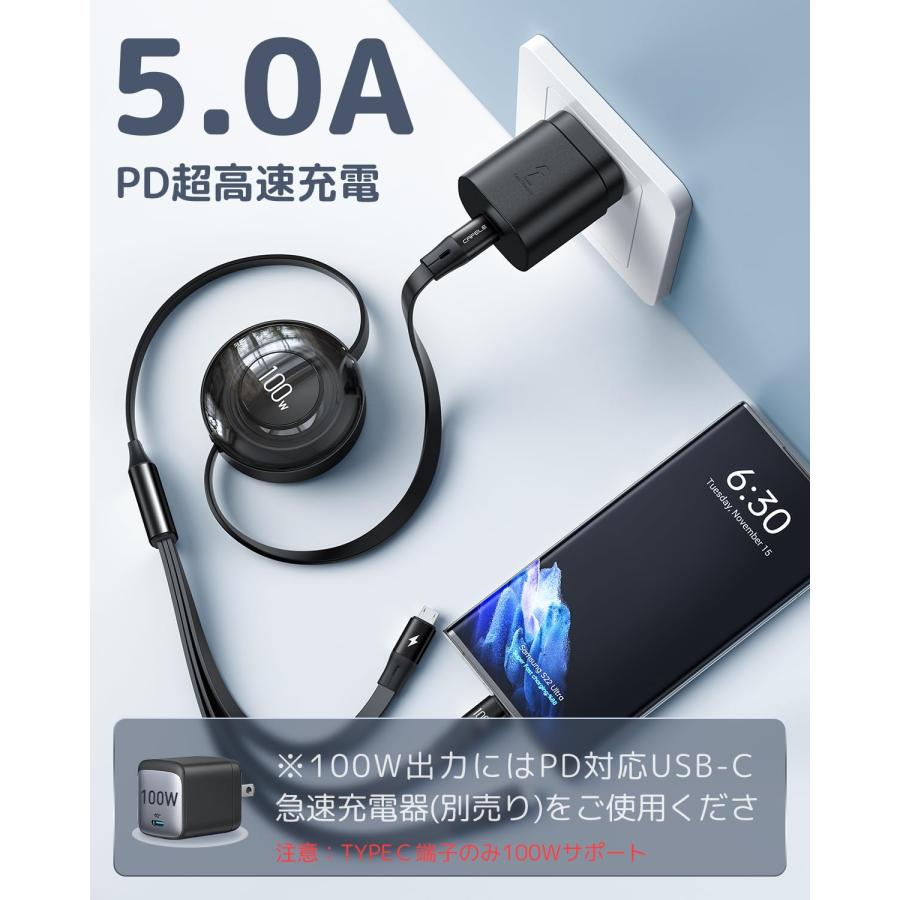 2in1 USB C ケーブル 1M PD対応 100W急速充電 1m 送料無料】 1m USB Type C ケーブル【PD対応 100W/5A 急速充電